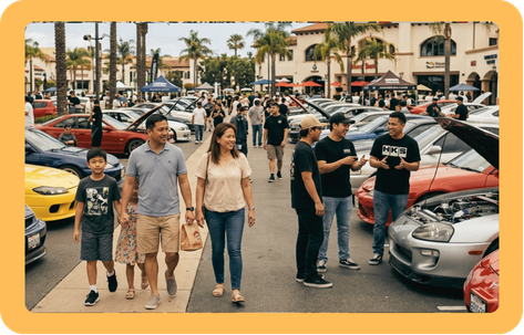 Provide welcoming spaces for car enthusiasts and families